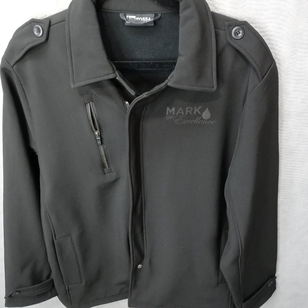 FOSSA Tiburon Polyester Stretch Shell JACKET mens Size XL Black zippered. 'Mark